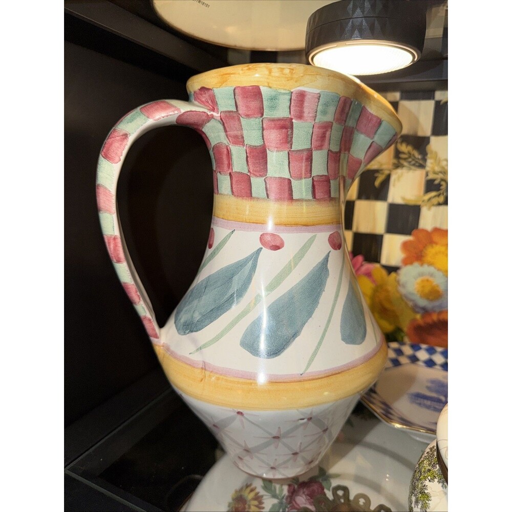 MacKenzie-Childs Brighton Pavilion 10” Pitcher Ceramic Aurora Pottery